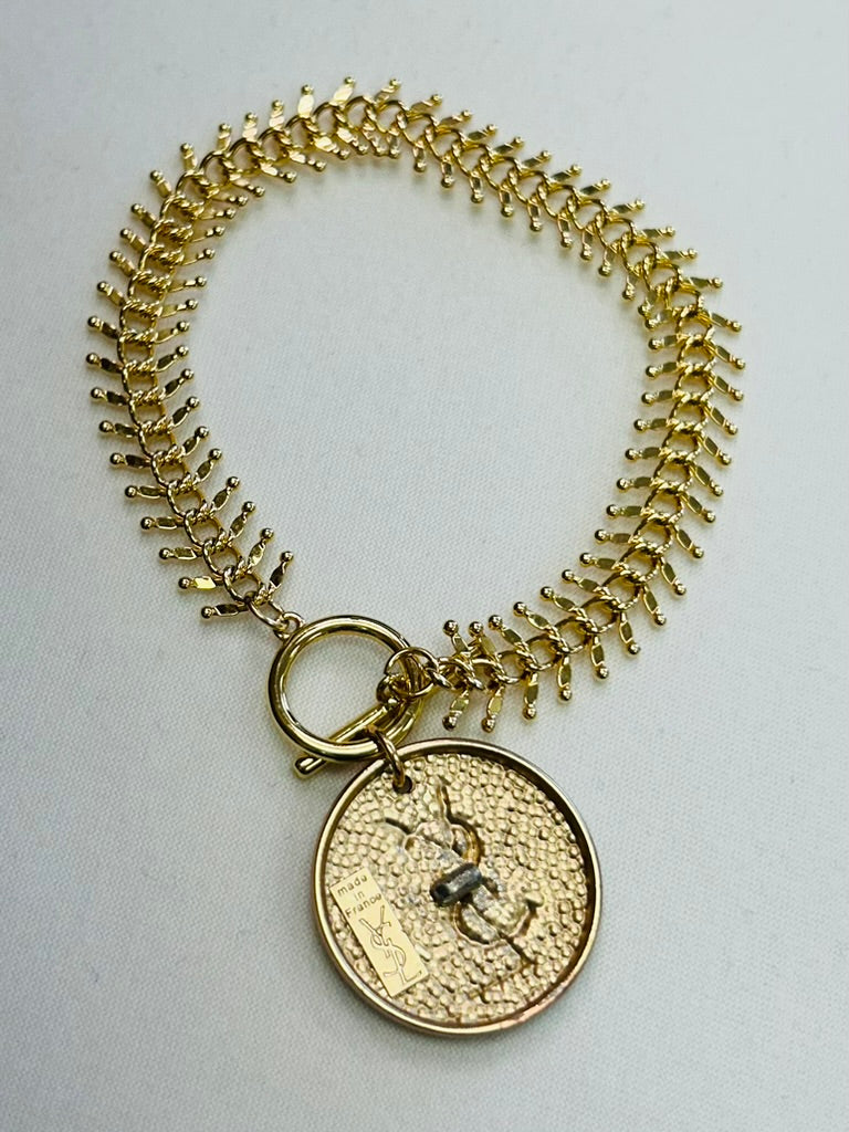 018- Authentic YSL Shiny Fishbone Bracelet