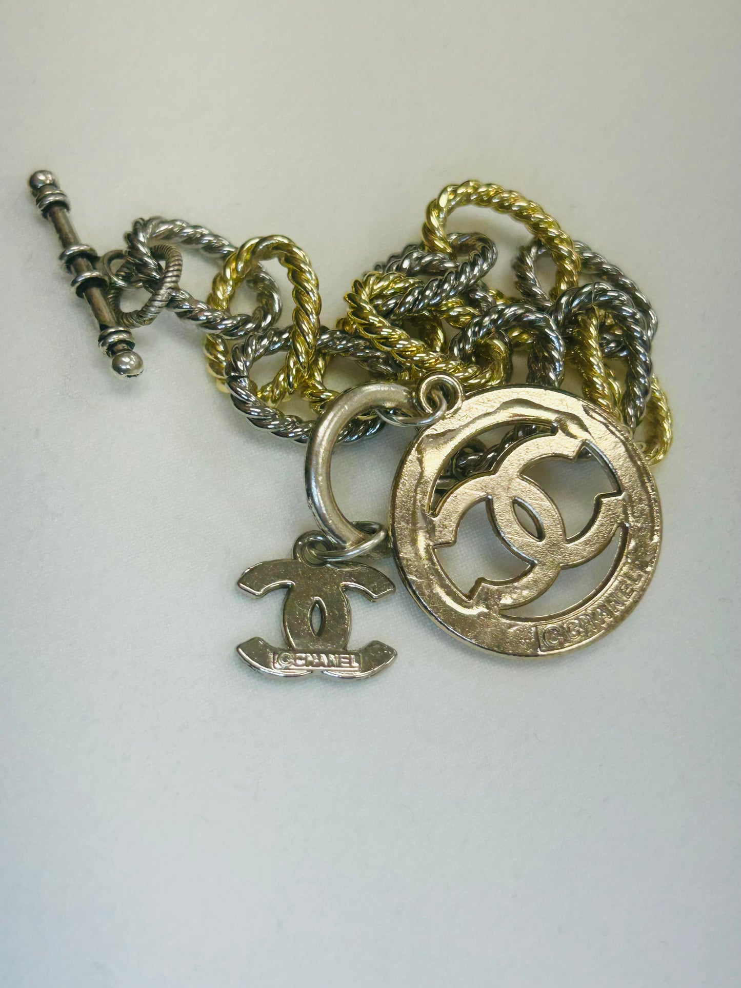 013- Authentic Double CC Charm Multi-Tone Bracelet