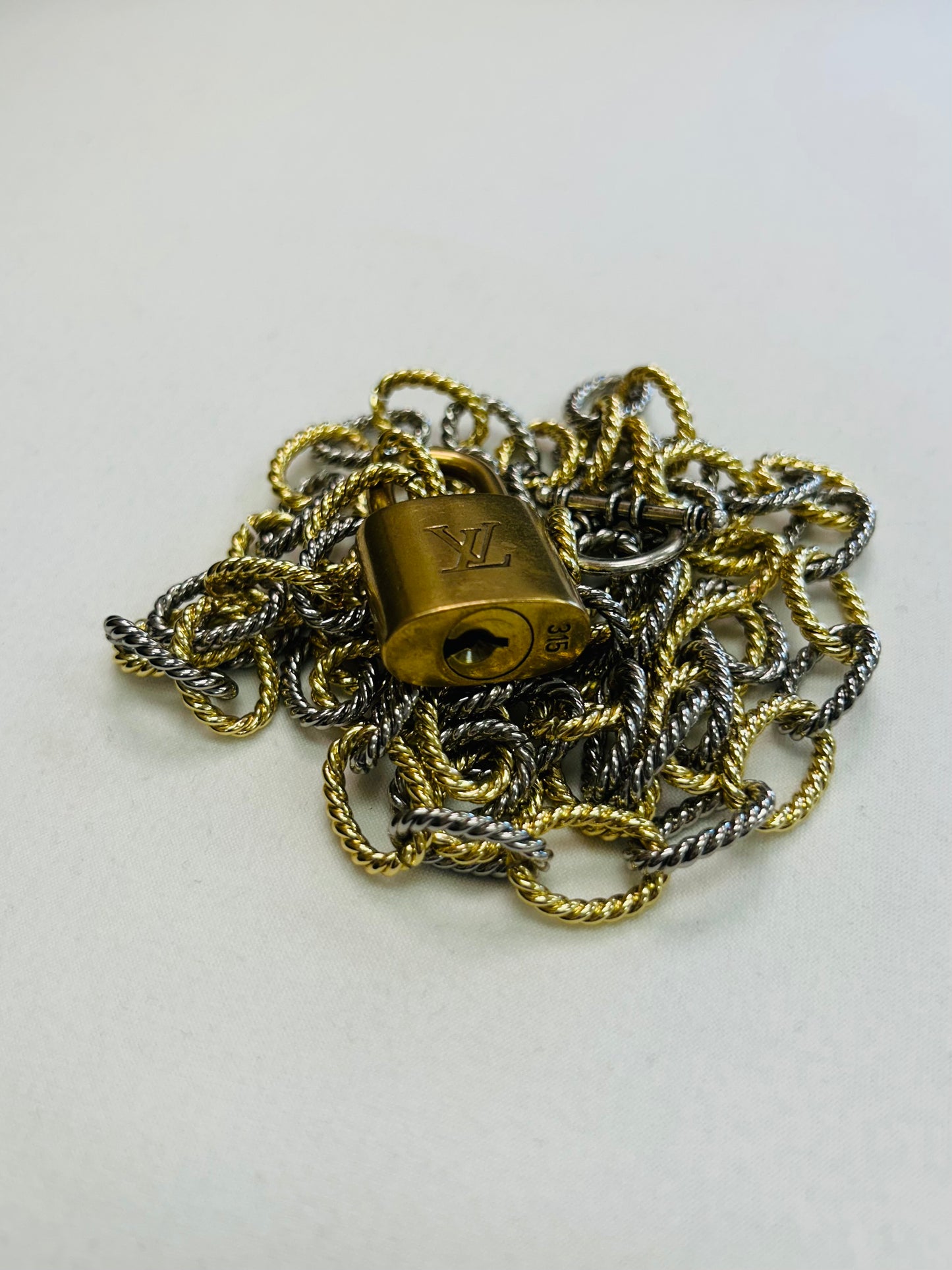 002- Authentic Double Strand LV Lock Necklace