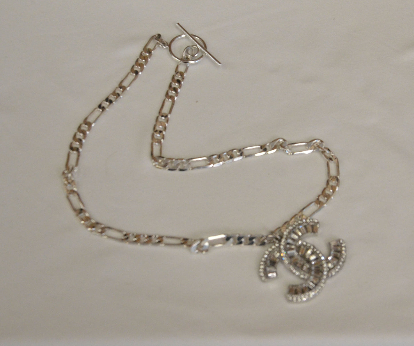 025 Authentic CC Brooch Sterling Silver Necklace