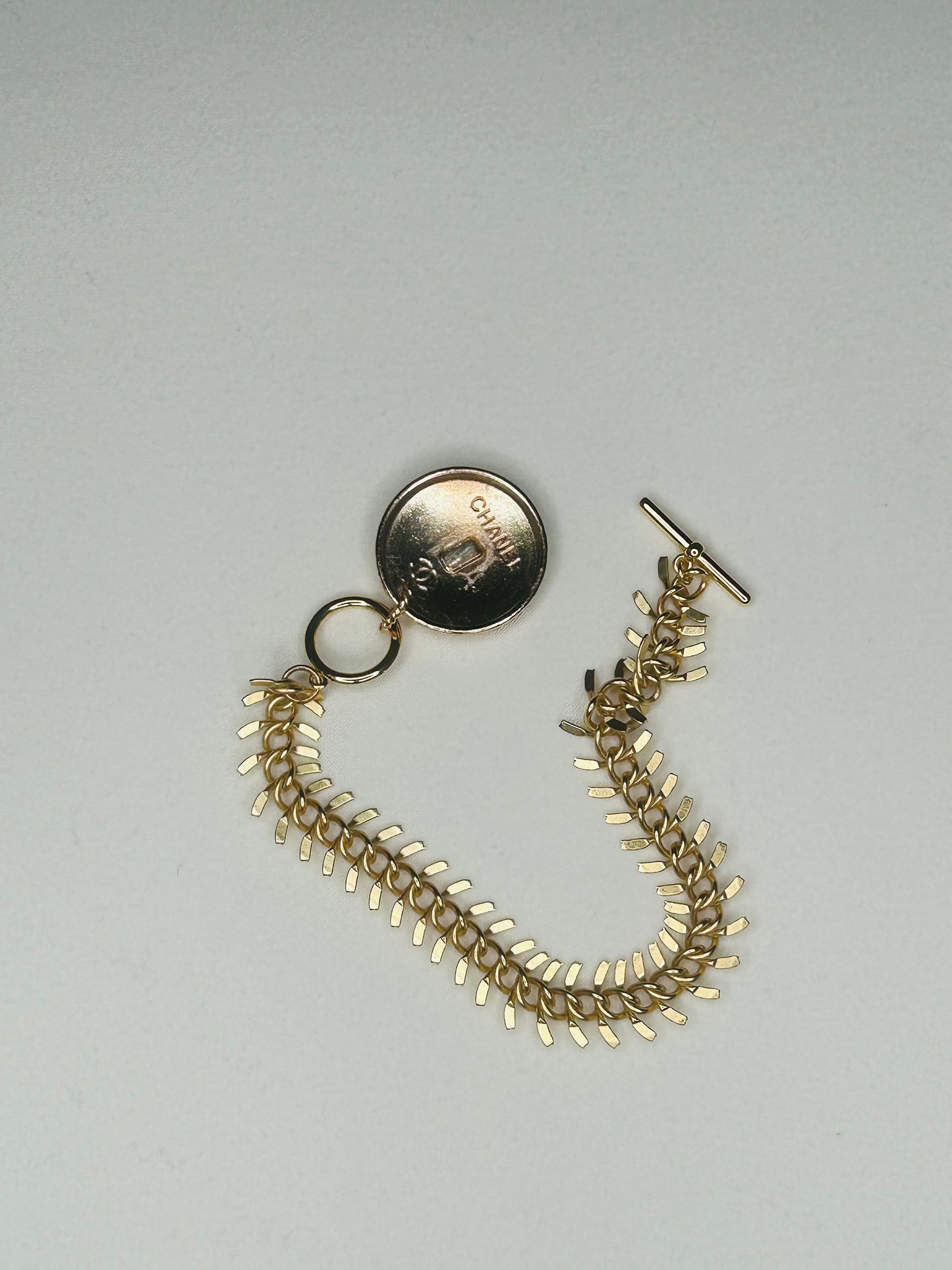010- Authentic Large CC Gold Fishbone Bracelet
