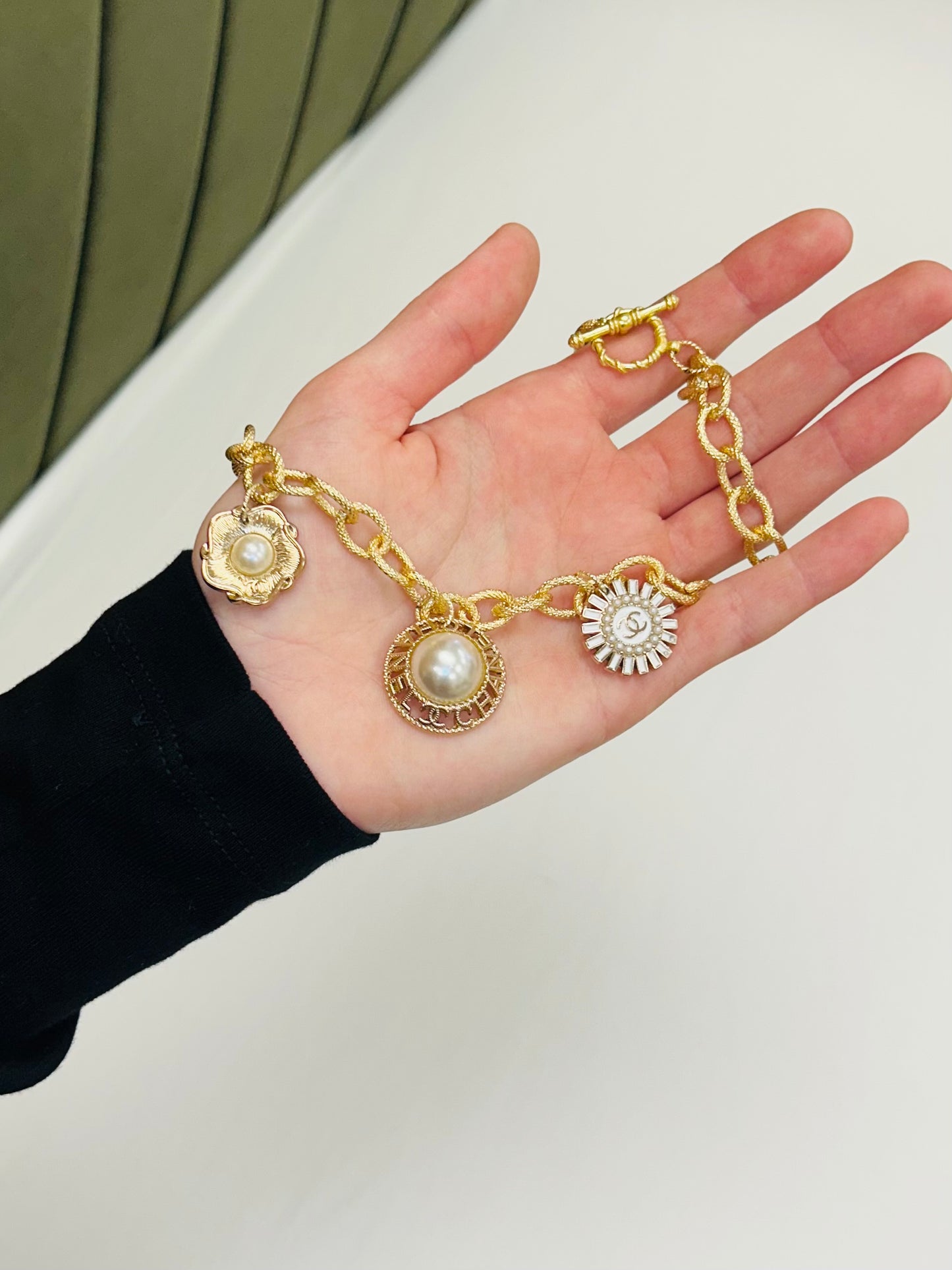 016- Authentic CC Three Charm Necklace