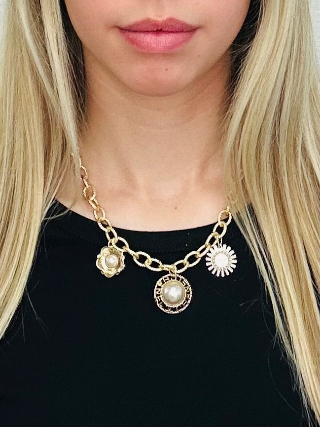 016- Authentic CC Three Charm Necklace