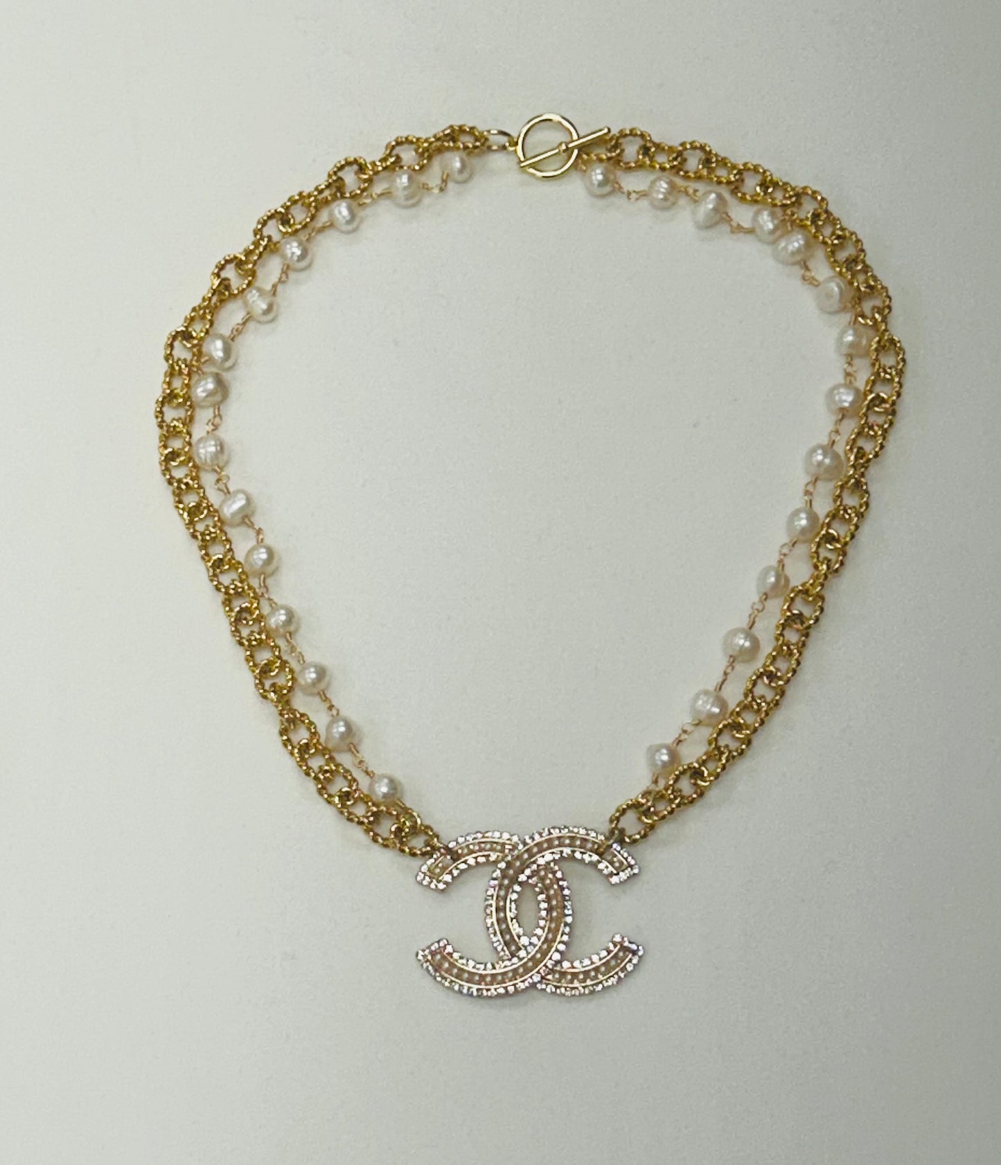 014- Authentic Large CC Brooch Necklace