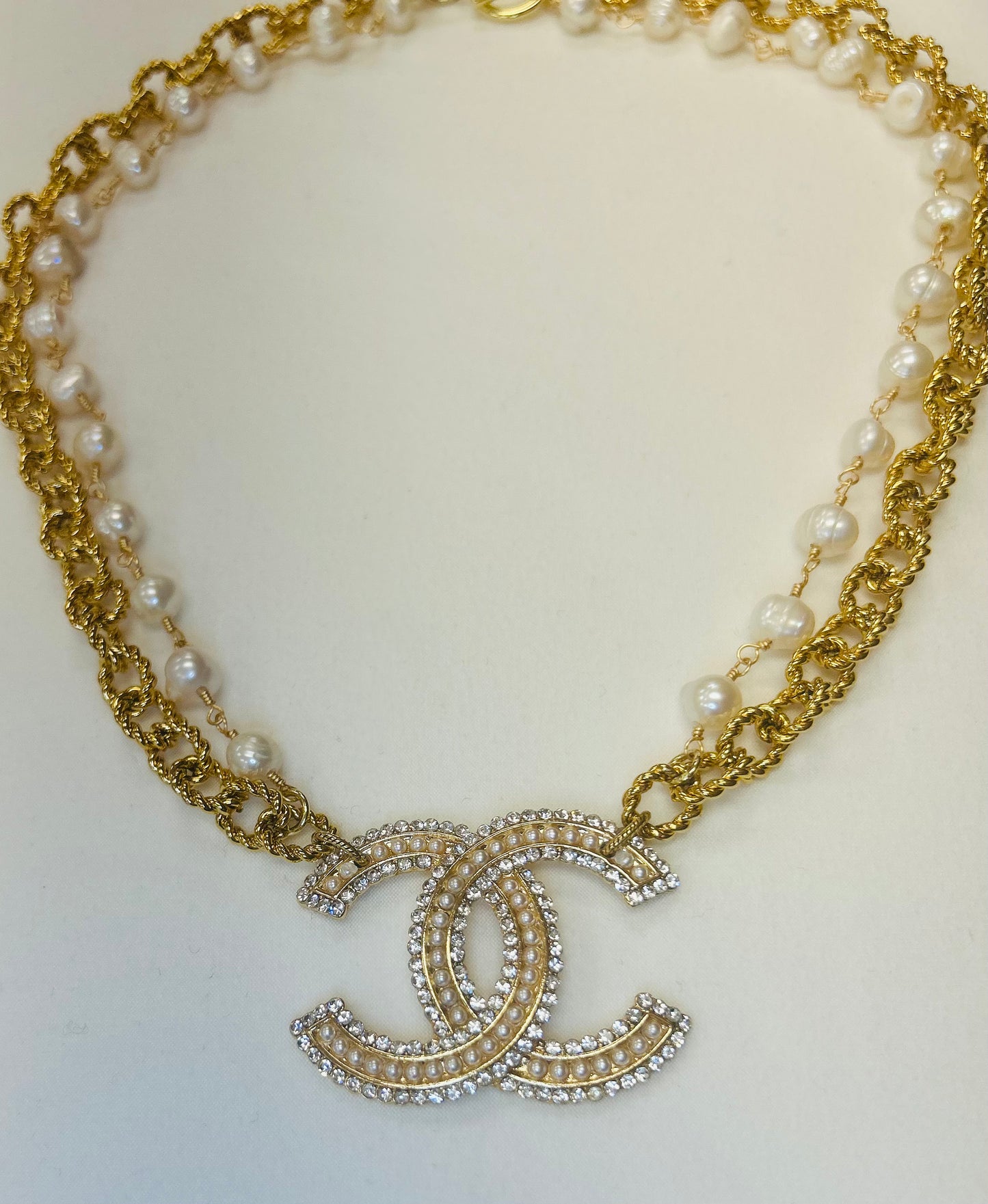 014- Authentic Large CC Brooch Necklace