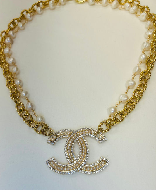 014- Authentic Large CC Brooch Necklace