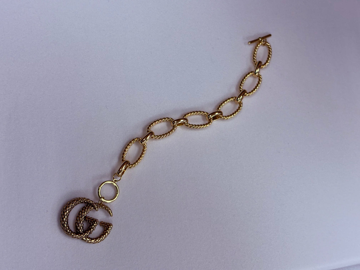005- Authentic Gucci Snake Brooch Gold-Filled Bracelet